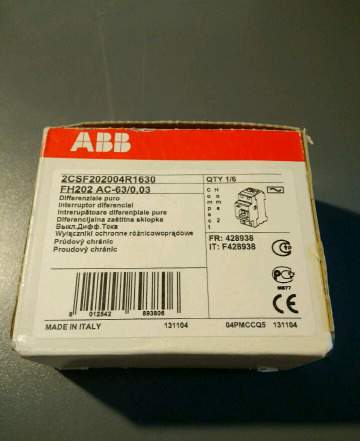 Диф автомат ABB FH202 AC-63/0,03