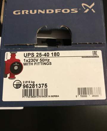 Насос циркуляционный Grundfos UPS 25-60 180