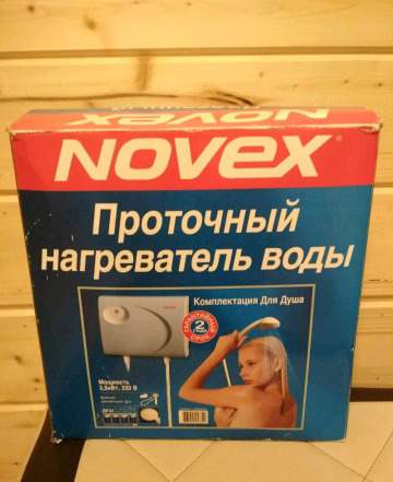 Проточный водонагреватель Novex 3,5кВт с душем