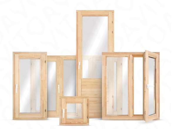 Окно деревянное с однокамерным стеклопакетом
