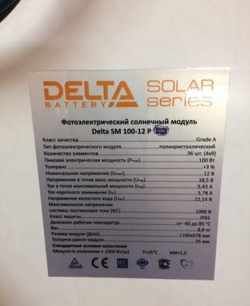 Солнечная батарея 100w 12v
