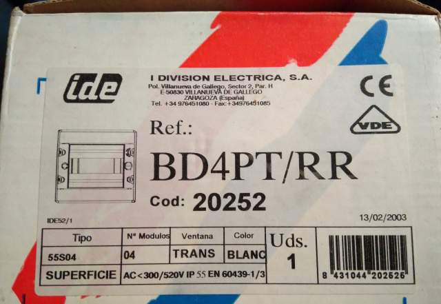 Распределительный шкаф на 4 модуля IDE BD4PT/RR