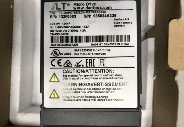 Частотный преобразователь Danfoss VLT Micro Drive